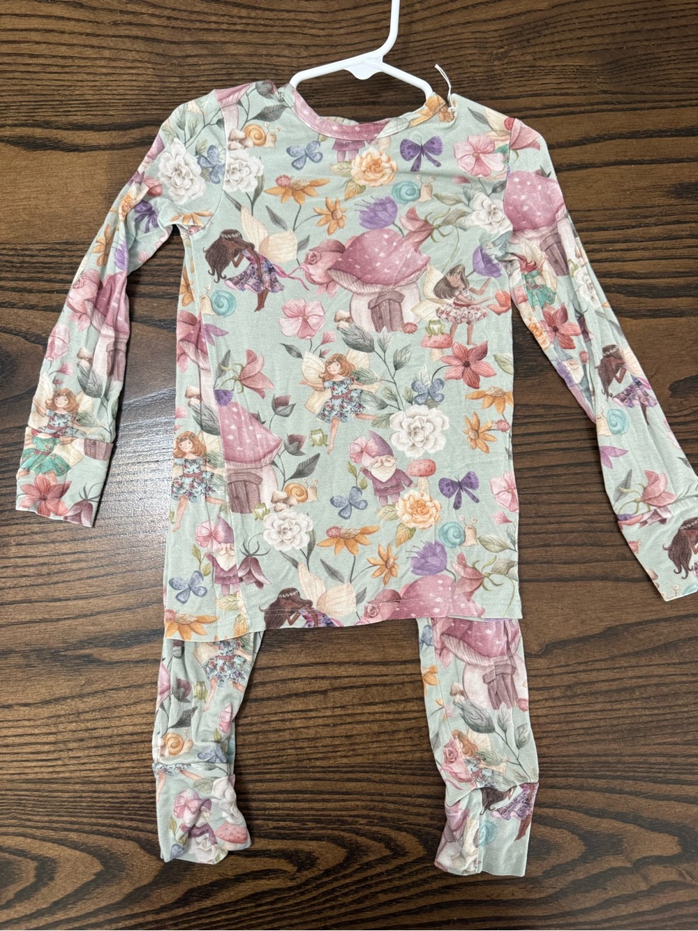 Posh Peanut Girls Floral Fairy Pajama Set - Pink & Mint